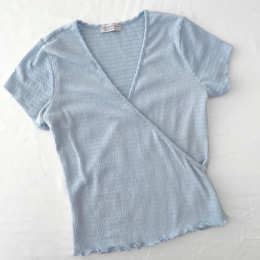 *SALE* Anthropologie Paper Crane Blue Cross Front Top - Picture 2 of 4